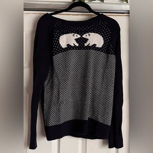 Bass navy polar bear sweater